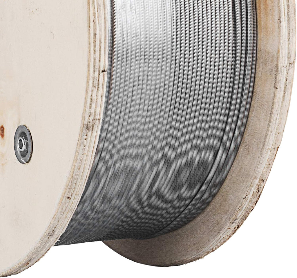 1/8" 1x19 Stainless Steel Wire Rope 1000ft Cable Railing F275407