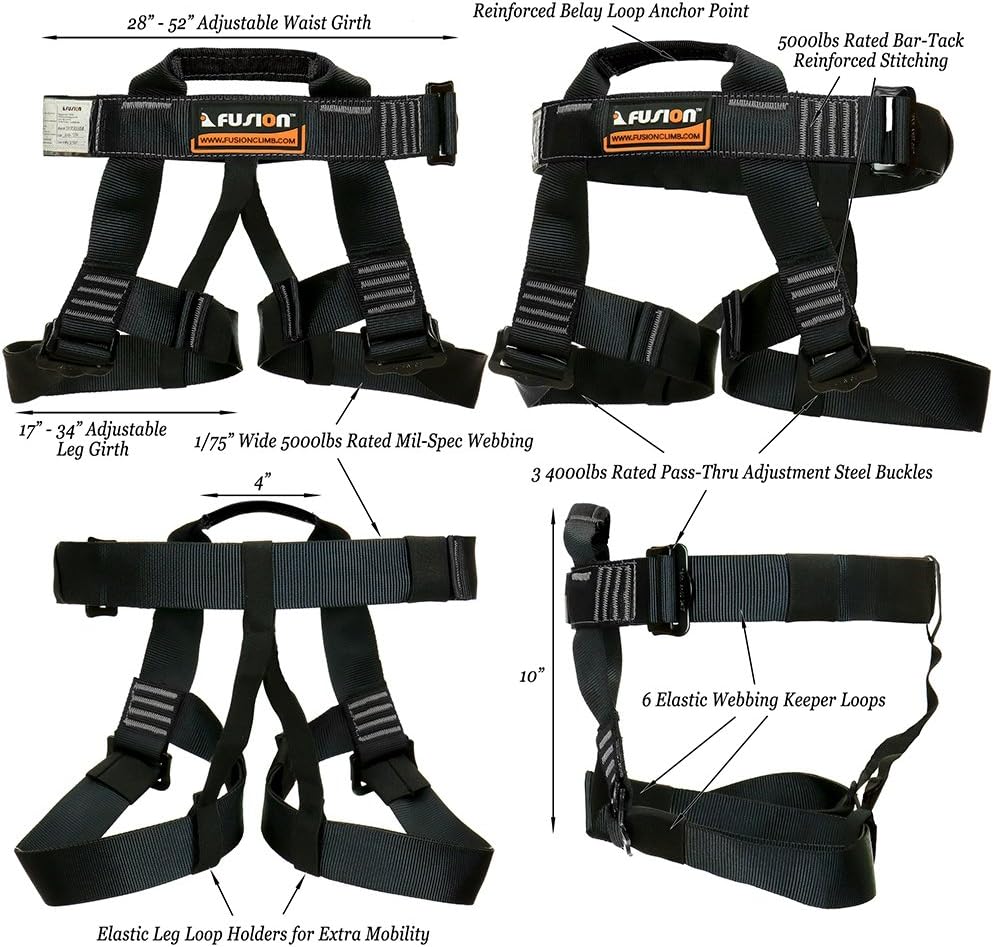 Black Zip Line Kit Harness/Lanyard Bundle R602