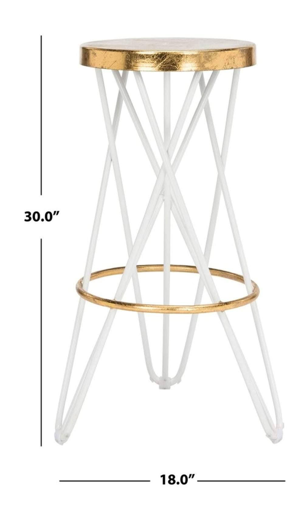 White Gold Leaf Bar Stool Y281