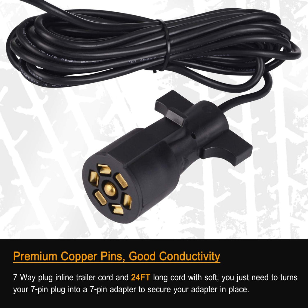 Magnetic LED Trailer Towing Light Kit, 24ft Cable with 7 pin plug, IP68 Waterproof L716079
