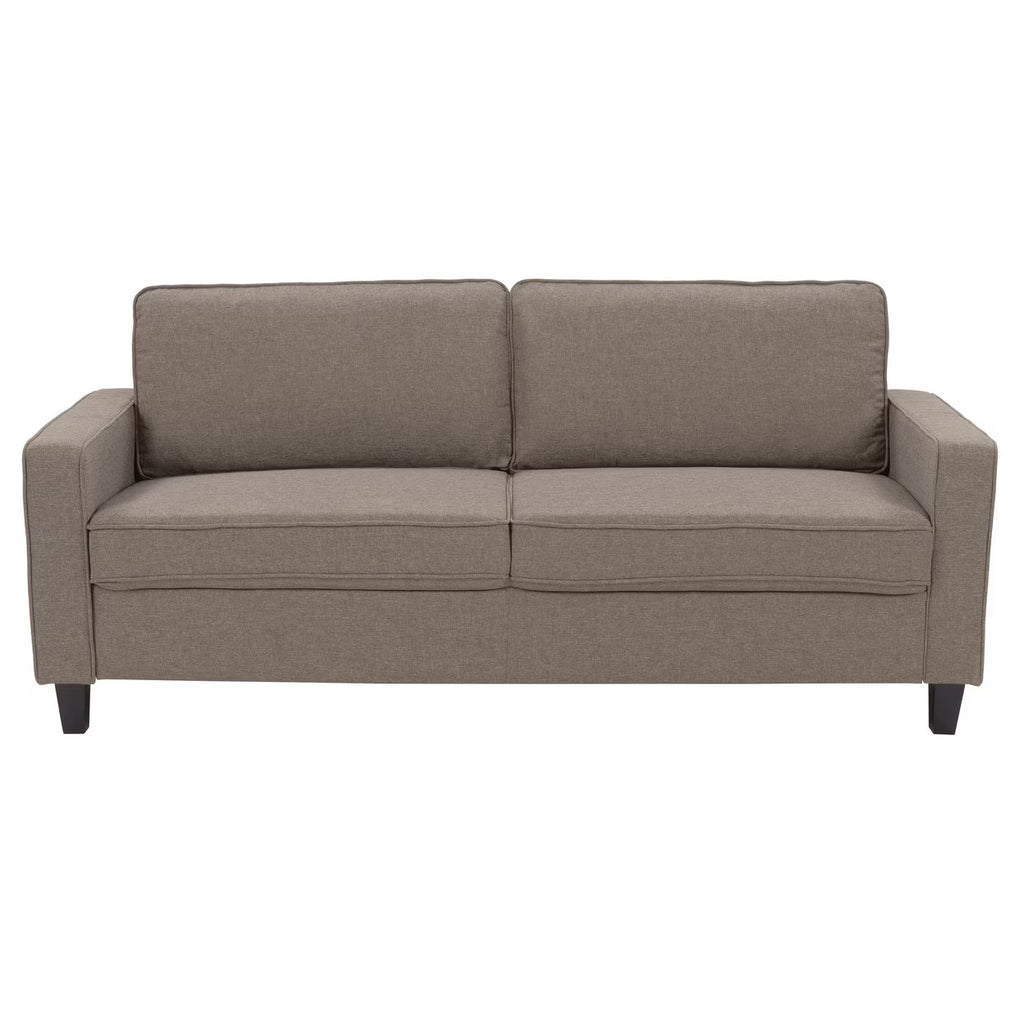 Taupe Brown Fabric Three Seater Sofa I133