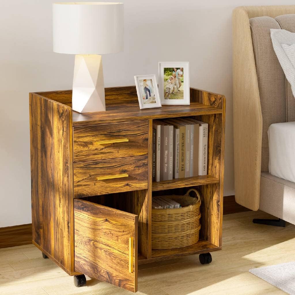 Wood File Cabinet with Storage and Drawers E982796