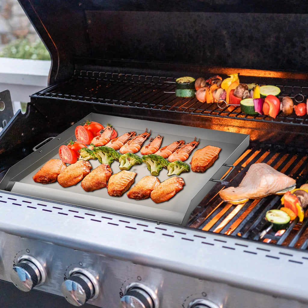Stainless Steel Flat Top Griddle 32" X 17" with 2 Handles D937