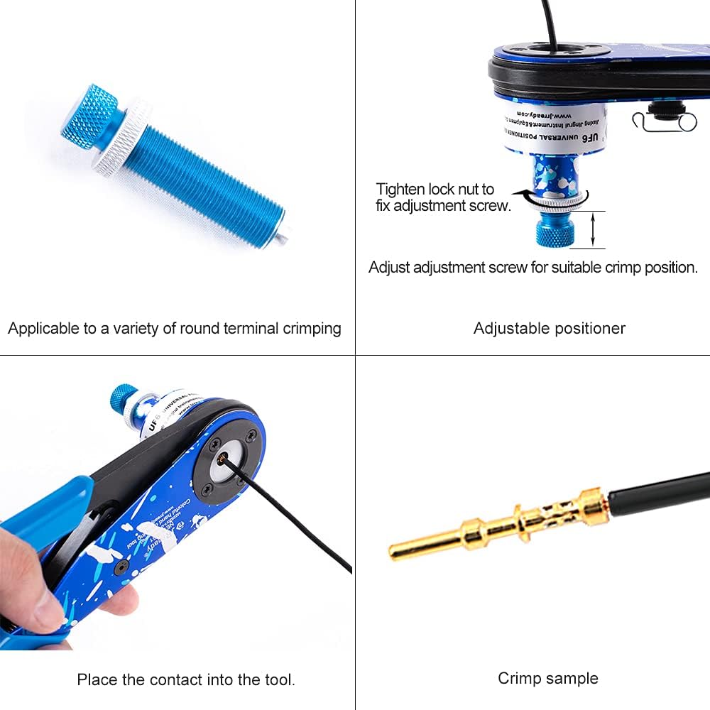 Closed Barrel Crimping Tool Kit with Universal Positioner for Heavy Duty Connectors Contacts Z7328