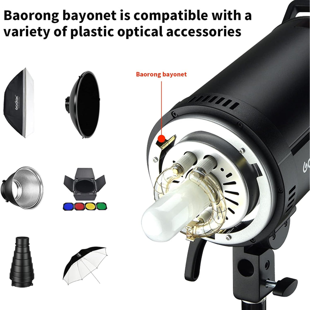 3Pack 1800Ws Bowens Mount Studio Flash Strobe Monolight Kit with Softbox, Umbrella, Barndoor A572