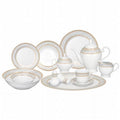57-piece Porcelain Dinnerware Set with Gold Accent M4014