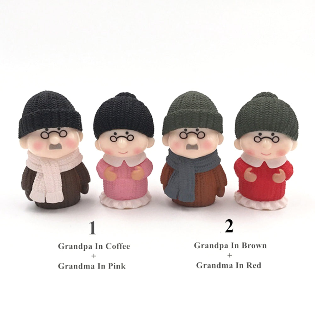 Grandparents Action Figure Set, Dollhouse People Grandma and Grandpa Miniature Decor E864961