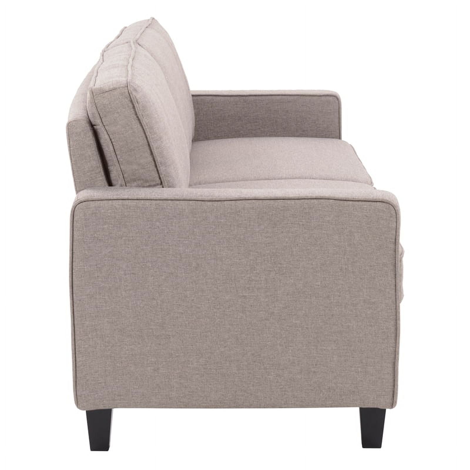 Taupe Brown Fabric Three Seater Sofa I133