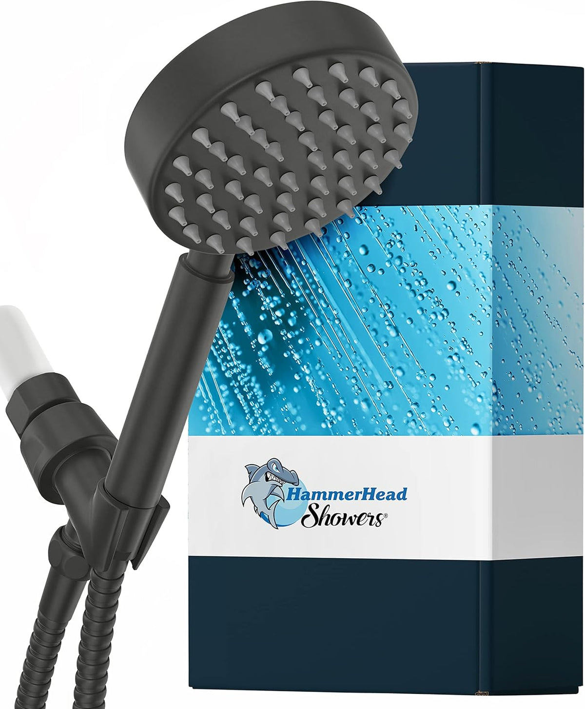 Polished Chrome 2.5 GPM Handheld Shower Head with Hose and Brass Holder N873
