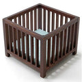 Walnut Slatted Play Pen with Blue Fabric C995734