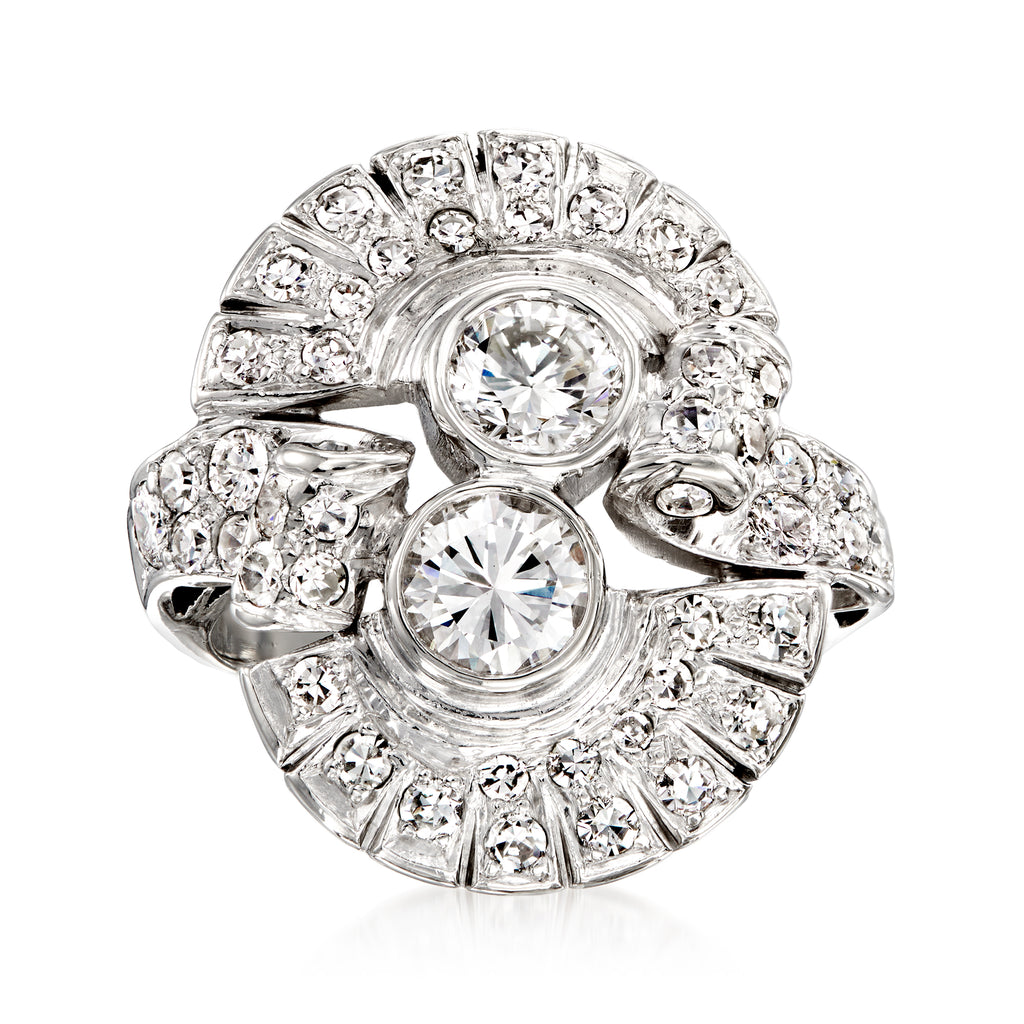 Vintage Diamond Cocktail Ring in Platinum C1511