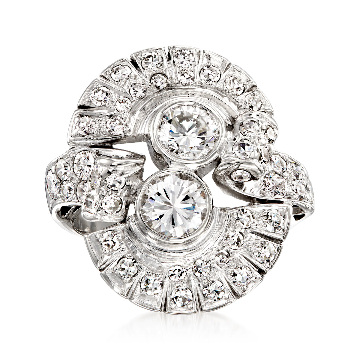 Vintage Diamond Cocktail Ring in Platinum C1511