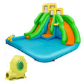 Inflatable Water Park Bounce House Two-Slide Bouncer with Climbing Wall and 480W Blower V6918