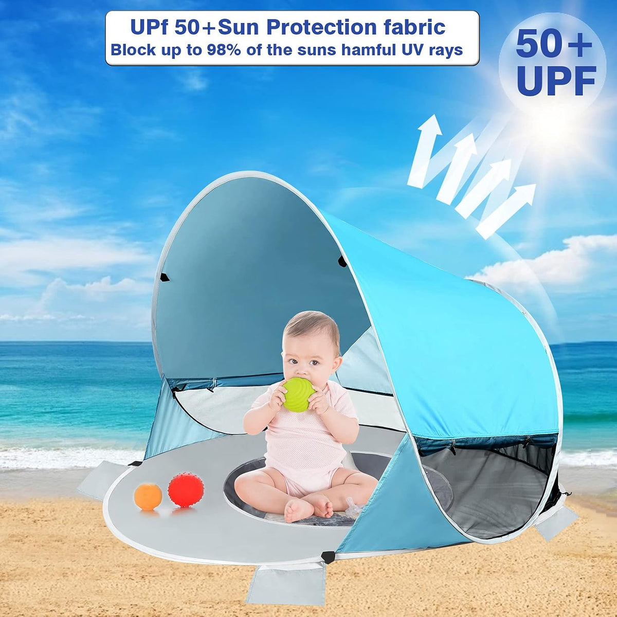 Large Pop Up Baby Beach Tent with Pool L8189