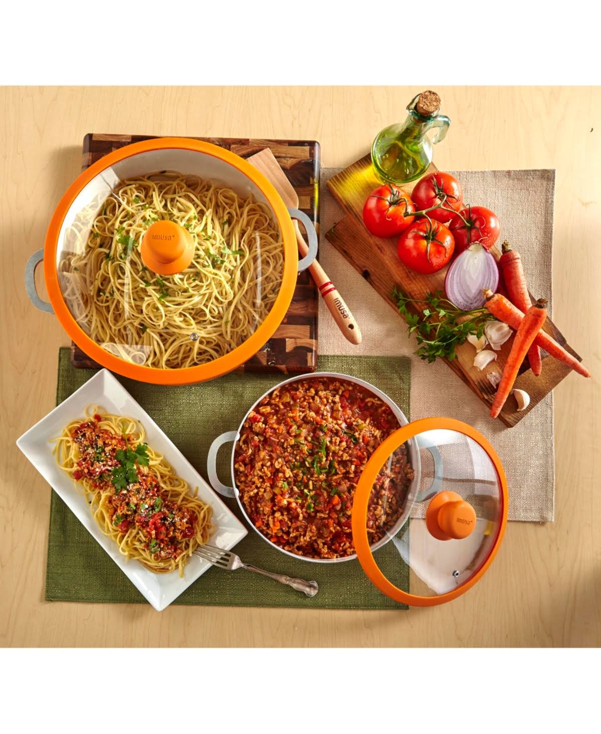 2-Piece Ceramic Nonstick Caldero Set Orange Z6227