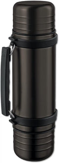 Titanium Gray 1.0 Liter Double-Walled Vacuum Flask with 2 Insulating Plastic Cups N57713