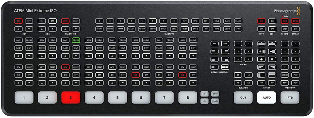 ATEM Mini Extreme HDMI ISO Live Stream Switcher Bundle with 6’ HDMI Cable, 7’ Cat5e Cable, and 5-Pack of Cable Ties T781701