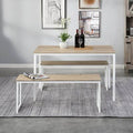 Distressed Brown Three Pieces Farmhouse Kitchen Table Set X35132