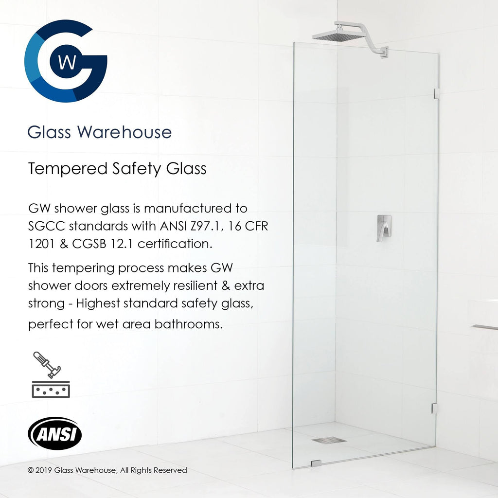 Frameless Shower Door with Wall Hinge C8178