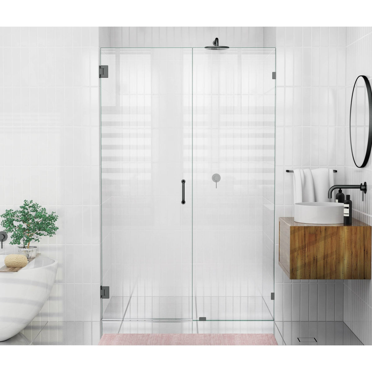 Frameless Shower Door with Wall Hinge C8178