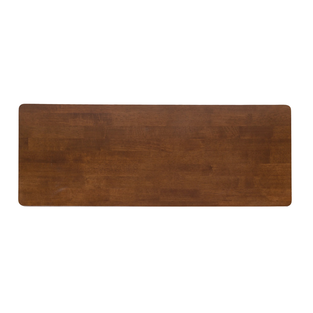 Walnut Brown Wooden Pub Table with Storage Shelf B73242
