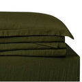 Olive Green Cal. King Linen Sheet Set Q2257