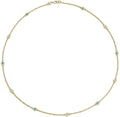 London Blue Topaz & Diamond Necklace 0.35cttw 14K Yellow Gold 18 Inches Length C234