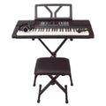 61 Key Portable Electronic Digital Keyboard Piano with Stand, Bench, Headphones, Microphone, Adapter X184712