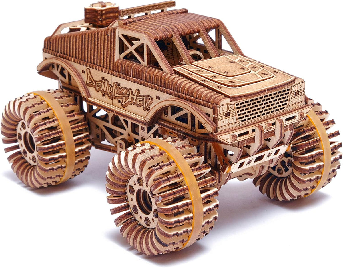 Monster Pickup Truck 3D Wooden Puzzle Model Kit Pack of 2 U50616