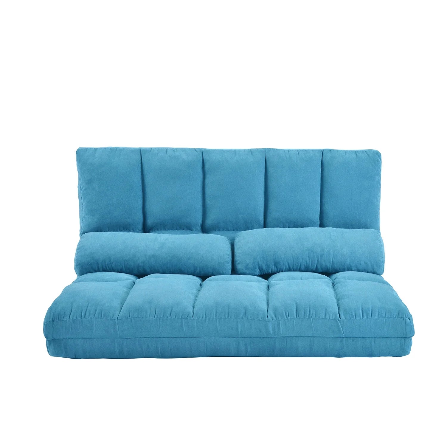 Blue Double Chaise Lounge Sofa with Two Pillows J101