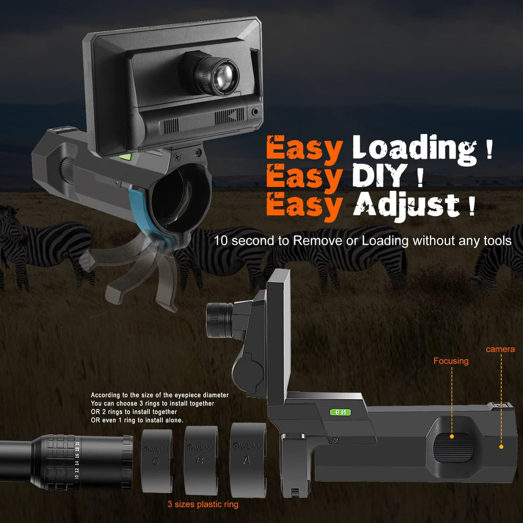 DIY Digital Night Vision Scope with Camera and 5.8 1080P HD Display Screen K42255