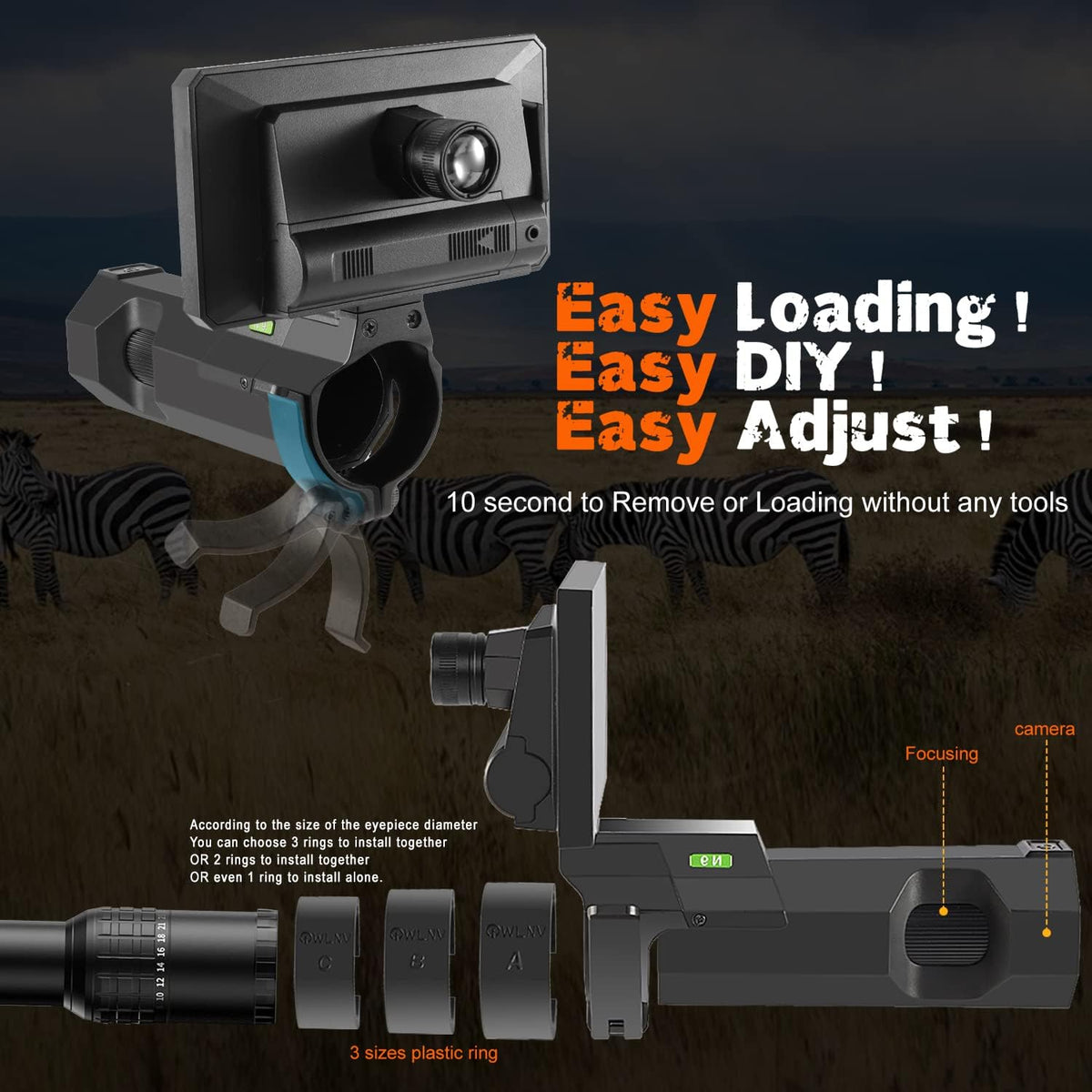 DIY Digital Night Vision Scope with Camera and 5.8 1080P HD Display Screen K42255