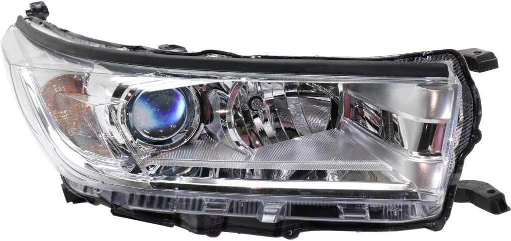 Headlight Assembly Pair for Toyota Highlander 2017 2018 2019 Driver and Passenger Side Clear Chrome Z78639