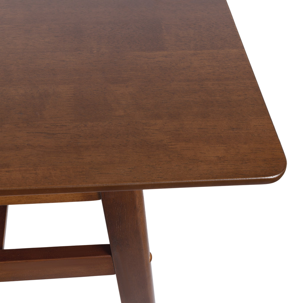 Walnut Brown Wooden Pub Table with Storage Shelf B73242