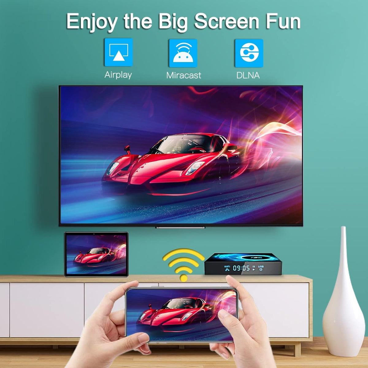 2 Pack 4GB 64GB Android TV Box with Dual WiFi W697