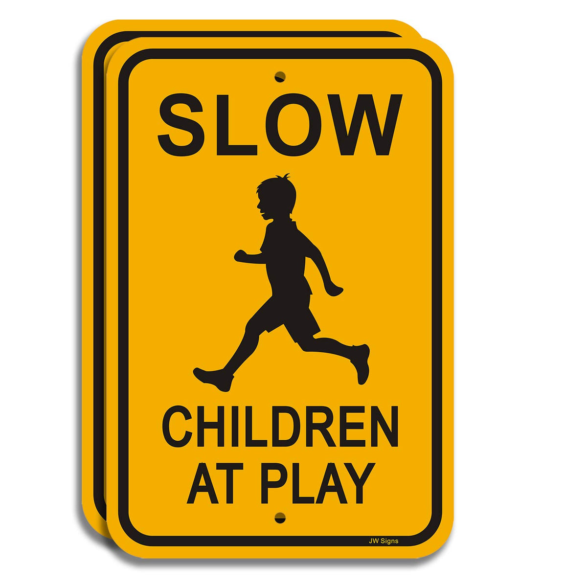 4-Pack Slow Children at Play Signs 18” x 12” Rust Free Aluminum E588268