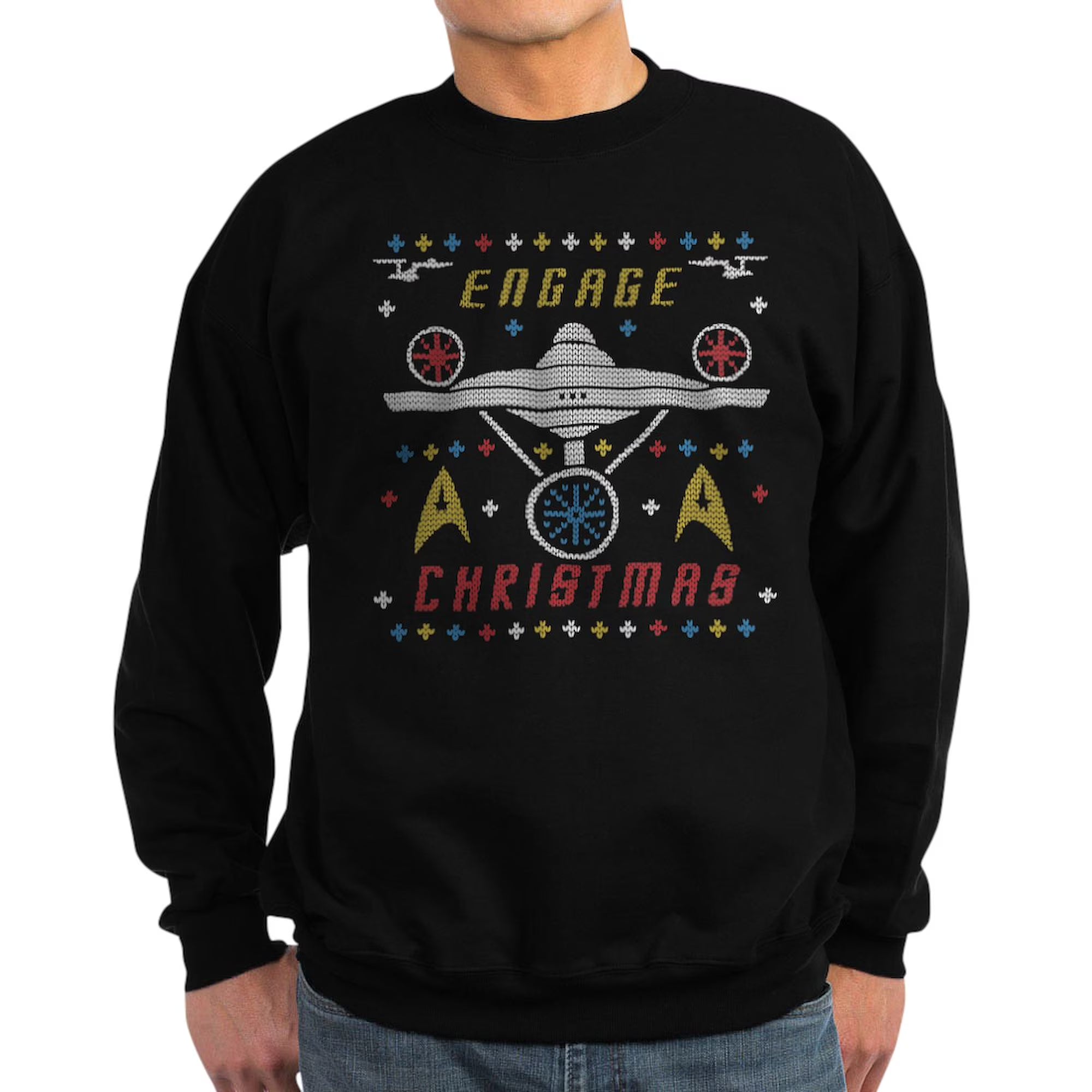 Classic Crew Neck Ugly Sweater Sweatshirt D126756