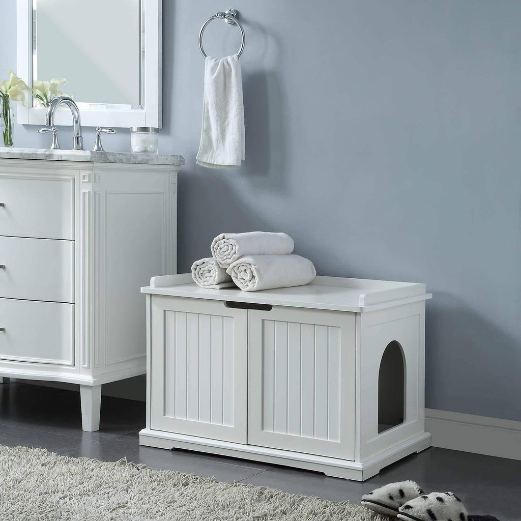Cat Washroom Storage Bench, Litter Box Cover U9601