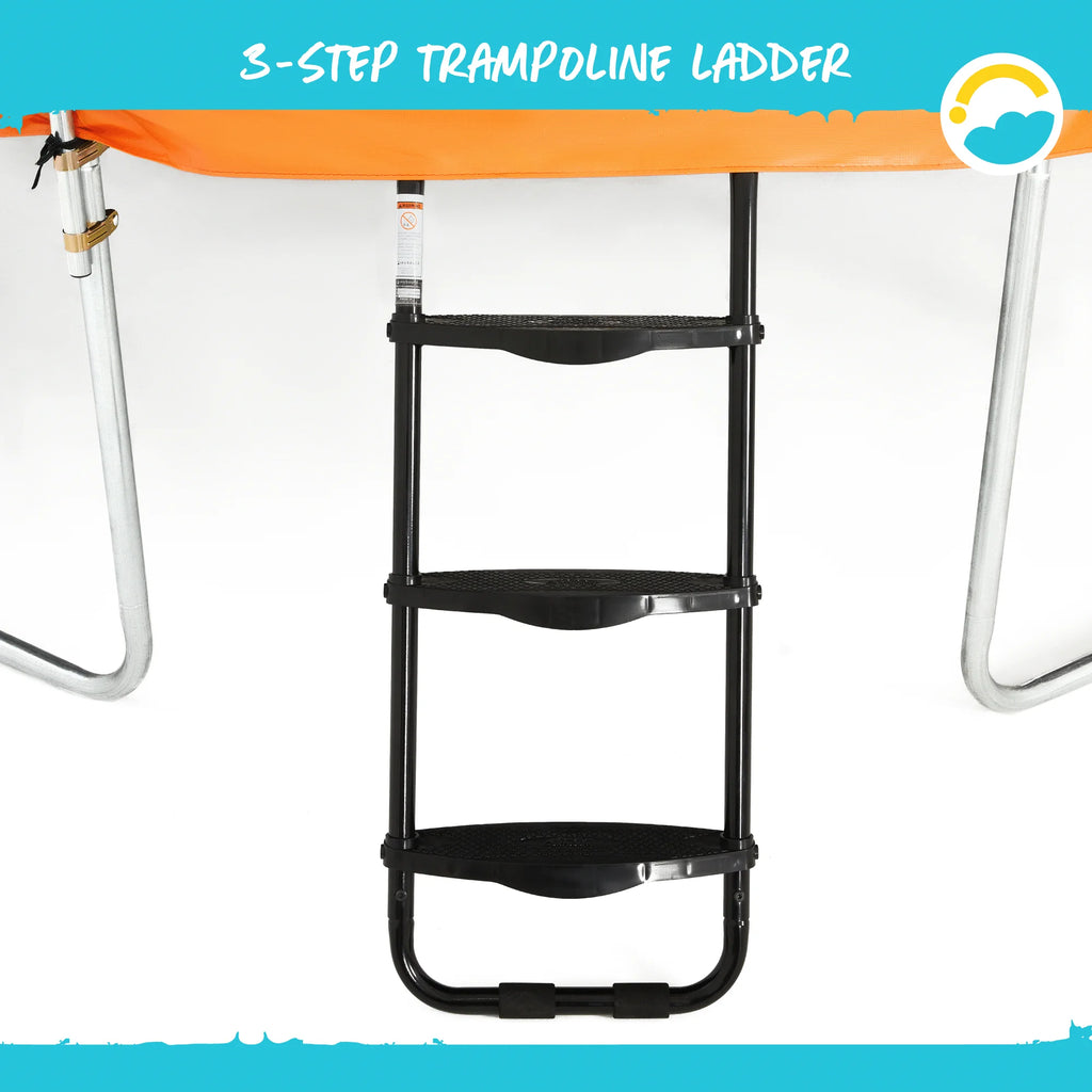 Heavy Duty 3 Step Trampoline Ladder with Non-Slip Plastic Step C87759