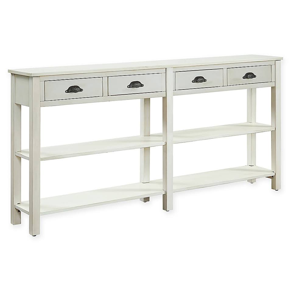 Cream Crackle Console Table Q30778