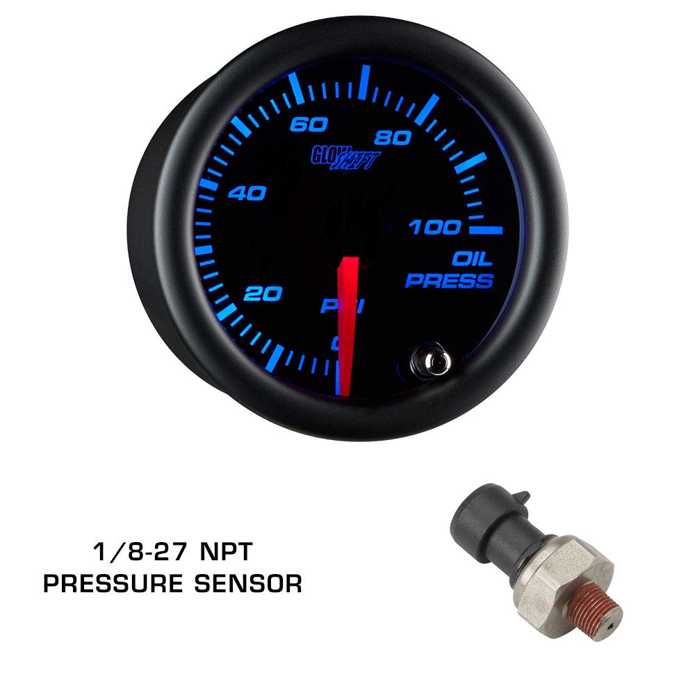 Tinted 7 Color 30 PSI Boost/Vacuum, 100 PSI Oil Pressure & Oil Temperature Gauges, Black Triple Pillar Pod H908769
