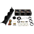 Tinted 7 Color 30 PSI Boost/Vacuum, 100 PSI Oil Pressure & Oil Temperature Gauges, Black Triple Pillar Pod H908769