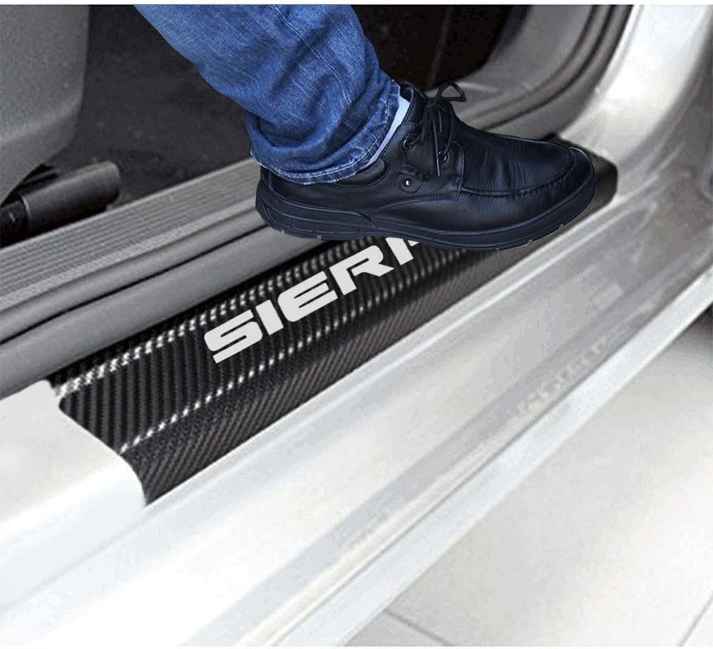 Red Carbon Fibre Vinyl Scuff Plate Sticker for Sierra Truck S571