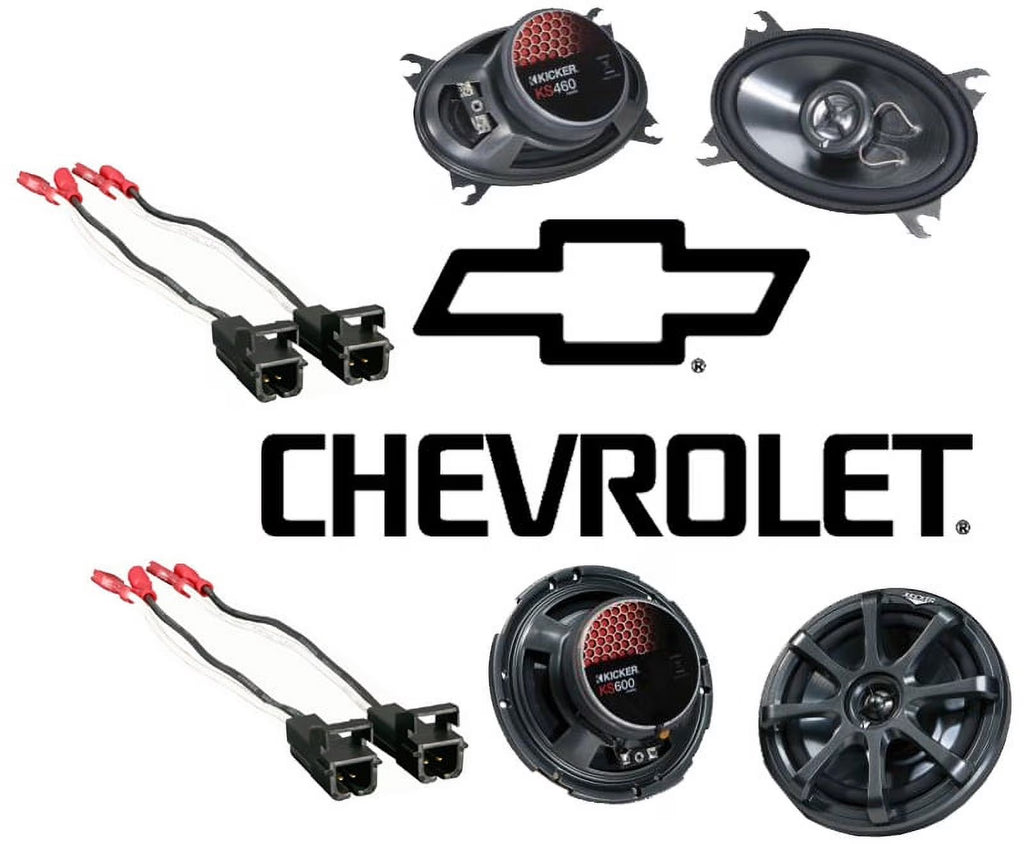 4x6" and 6 1/2" Stereo Speakers with Speaker Replacement Harness Y2254