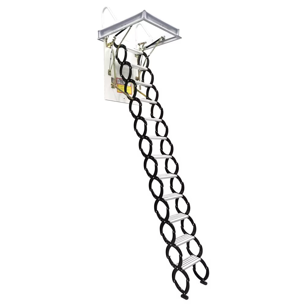 Black-White Attic Ceiling Folding Ladder Stairs M901403