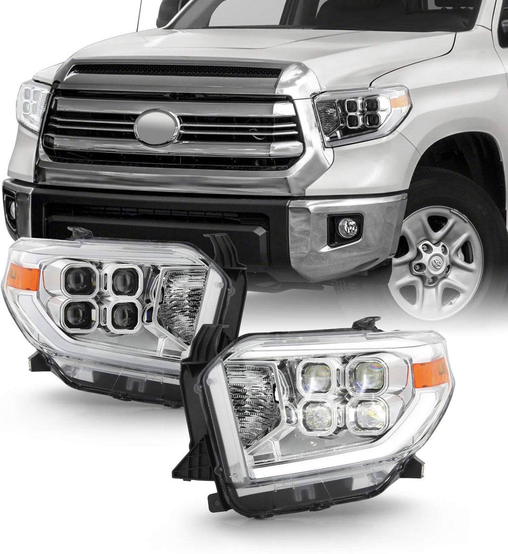 Black LED Quad Projector Headlights Pair F523594