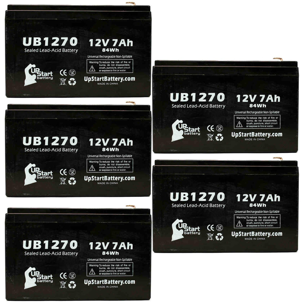 5x Pack Sealed Lead Acid Battery 12V 7Ah 7000mAh F1 Terminal AGM SLA with 10 F1 to F2 Terminal Adapters P359