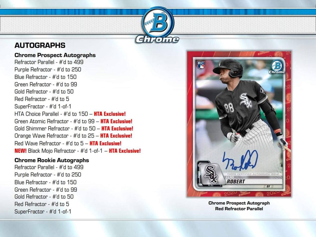 2020 Bowman Chrome Baseball Choice HTA Box P412236