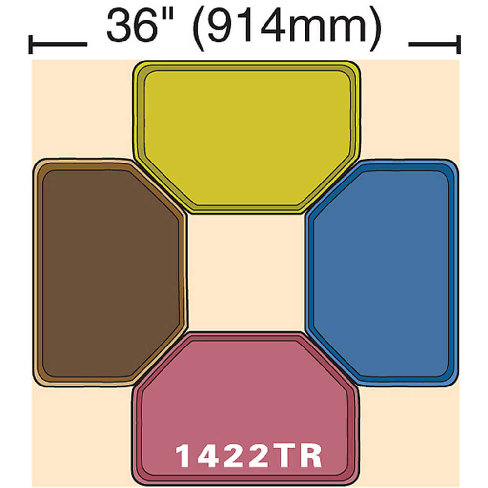 14x22 x 22x22 Trapezoid Trays, Case of 12, Red S8225