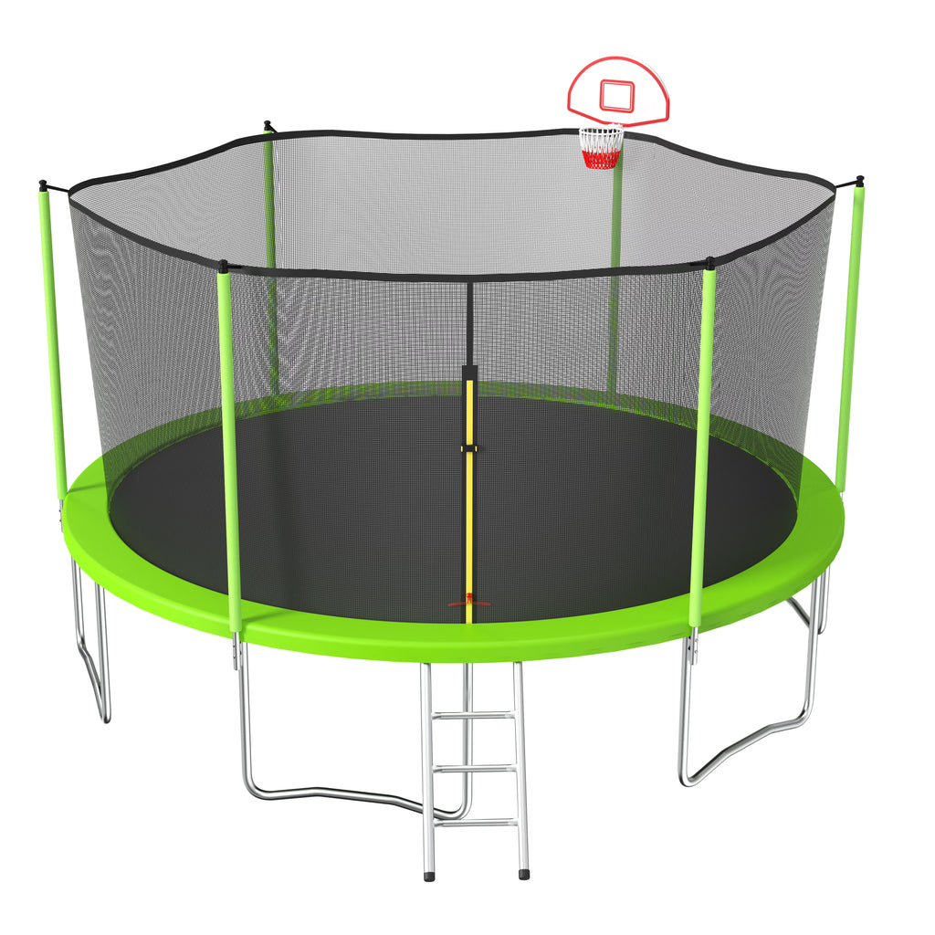 15FT Outdoor Trampoline with Enclosure Net X6314